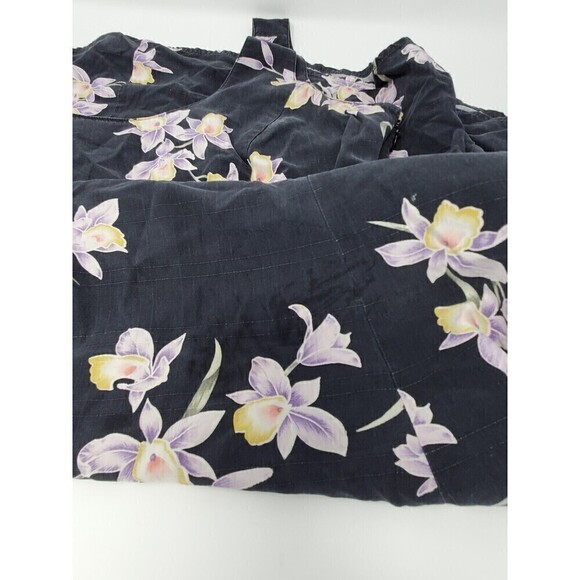 VINTAGE TOMMY BAHAMA BLACK FLORAL TANK DRESS 100% SILK WOMEN SIZE 2 TROPICAL - Picture 8 of 14
